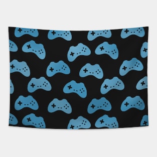 Blue Video game controller pattern Tapestry