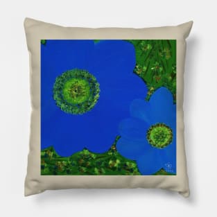 blue flowers Pillow