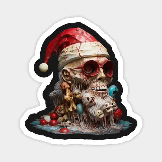 Zombie Santa Sticker Magnet by acrylicpainterr