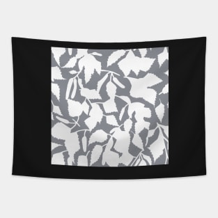 White birch leaves on gray seamless pattern Tapestry