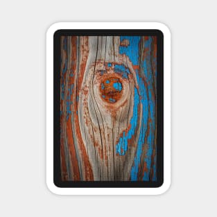 Red and Blue Wood Abstract Magnet