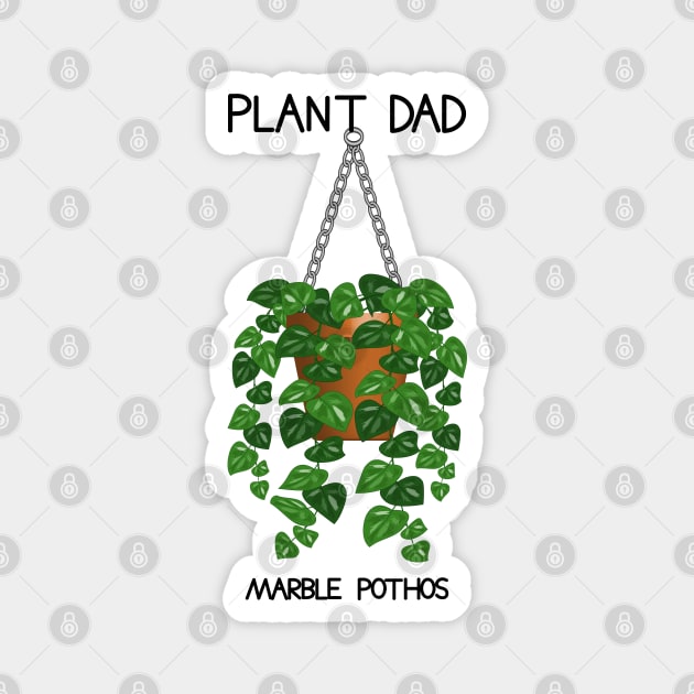 Plant Dad - Marble Pothos Plant Magnet by Designoholic