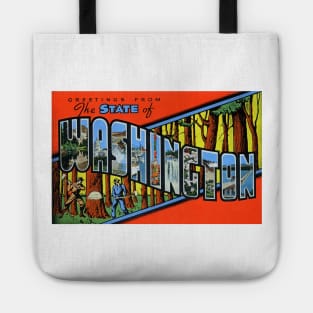 Greetings from the State of Washington - Vintage Large Letter Postcard Tote