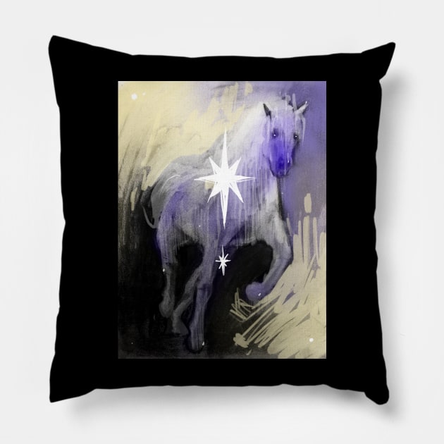 Dark horse Pillow by Inkdoski