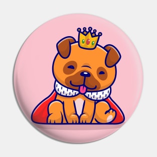 Cute King Pug Dog Sleeping Cartoon Pin