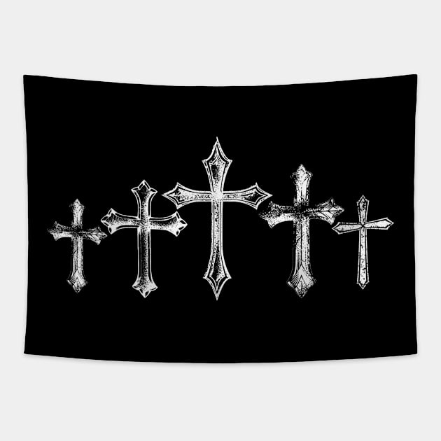 Crucifix Design for Christian Believers Tapestry by c1337s