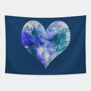 Splash Heart in Purple and Teal Tapestry