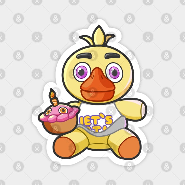 FNAF Chica Plush Toy Fnaf Magnet TeePublic