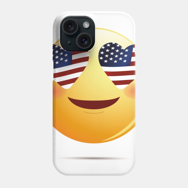 American Flag Funny Emoji Phone Case by macshoptee