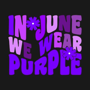 In June Wear Purple Rainbow Leopard Alzheimers Awareness T-Shirt