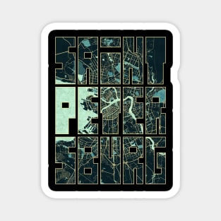 Saint Petersburg, Russia City Map Typography - Summer Magnet