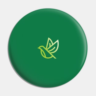 simple green bird leaf design Pin