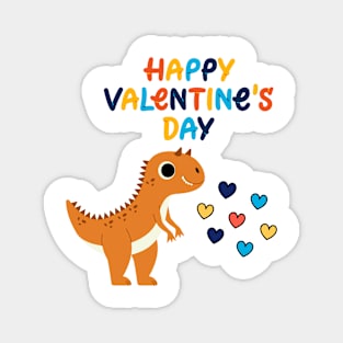 Happy Valentines Day Dinosaur Magnet