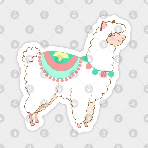 Cute alpaca Magnet by Pendientera