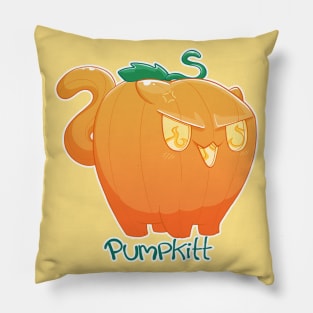 Pumpkitt the Angry Pumpkin Cat Pillow