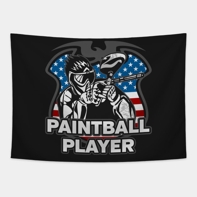 Paintball Player USA Tapestry by RadStar