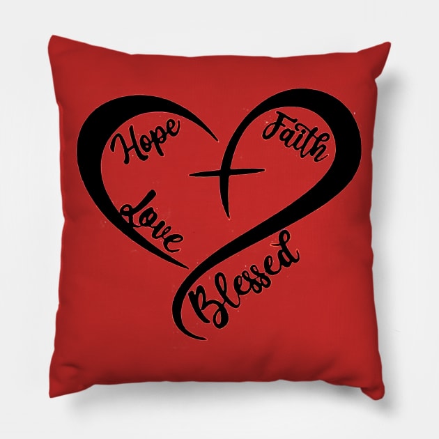 Faith Hope Love Pillow by VectorDiariesart