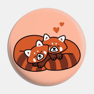 Cuddling Red Pandas Pin