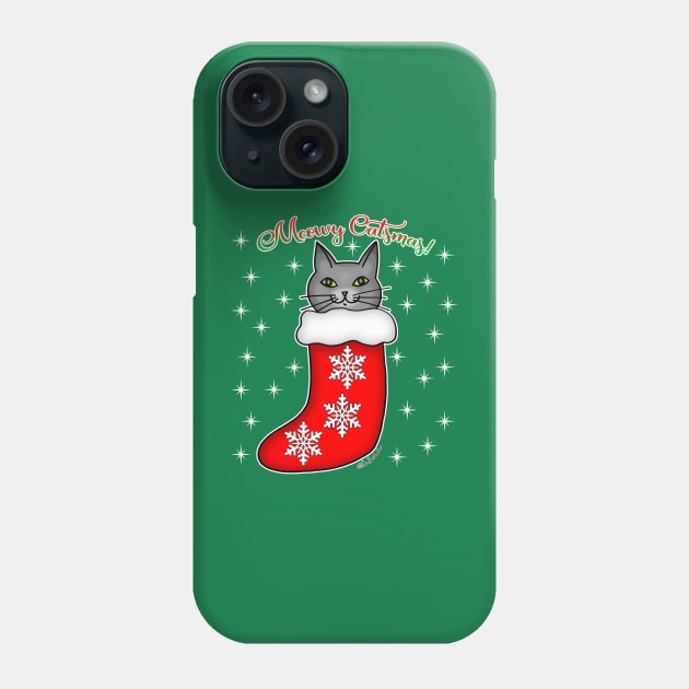 Meowy Catsmas! Phone Case by loeye