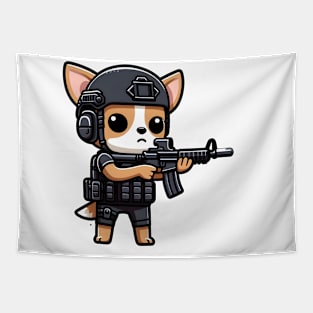 Tactical chihuahua Tapestry