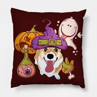 Halloween Corgi Witch - Silly Ghost Pillow