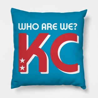 Who Are We? KC! Teal Pillow