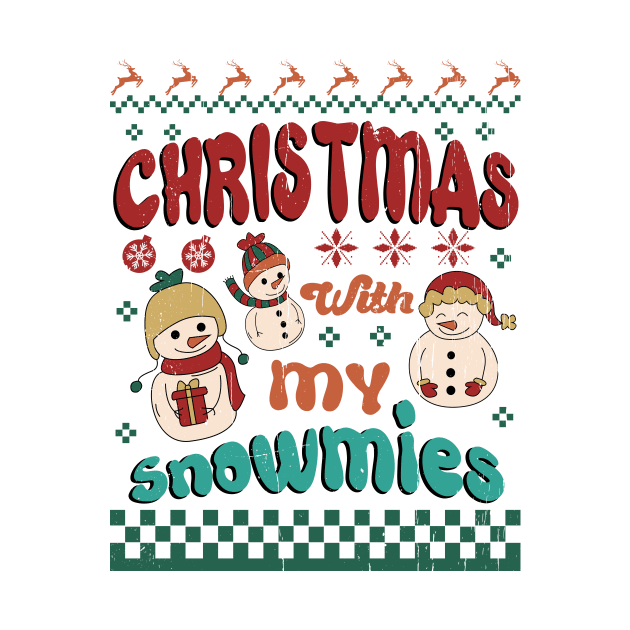 Christmas With My Snowmies, Retro Christmas by Bam-the-25th