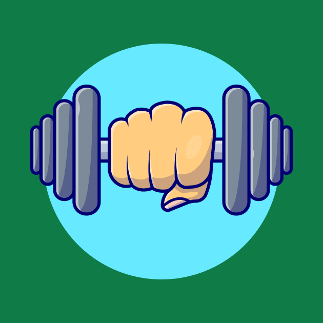 Hand Lifting Dumbbell Cartoon Vector Icon Illustration by Catalyst Labs