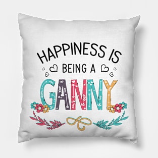 Happiness Is Being A Ganny Wildflowers Valentines Mothers Day Pillow