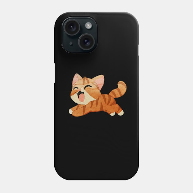 Very happy red cat Phone Case by Znikoma