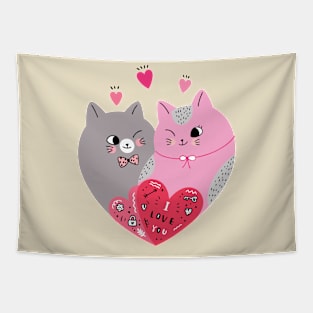 Feline Love Tapestry