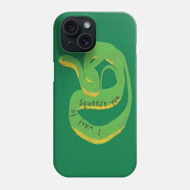 Snake Says, "I Want to Squeeze You" Phone Case by ahadden