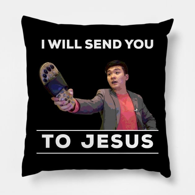 I will send you to Jesus (colored) Pillow by DeathAnarchy