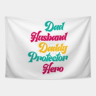 Dad husband daddy protector hero Retro Gift for Father’s day, Birthday, Thanksgiving, Christmas, New Year Tapestry