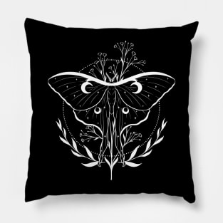 Luna Moth and Babies Breath Pillow