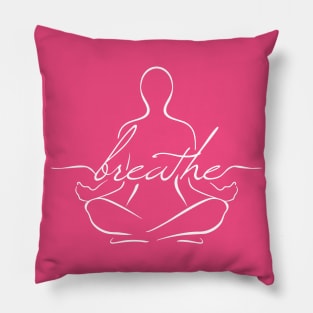 Breathe Yoga Sitting Pose Silhouette Pillow