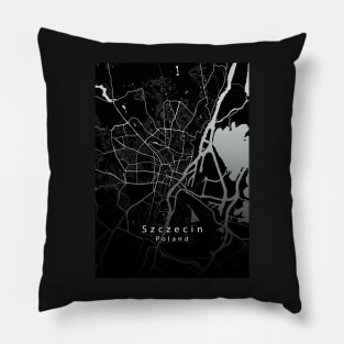 Szczecin Poland City Map dark Pillow