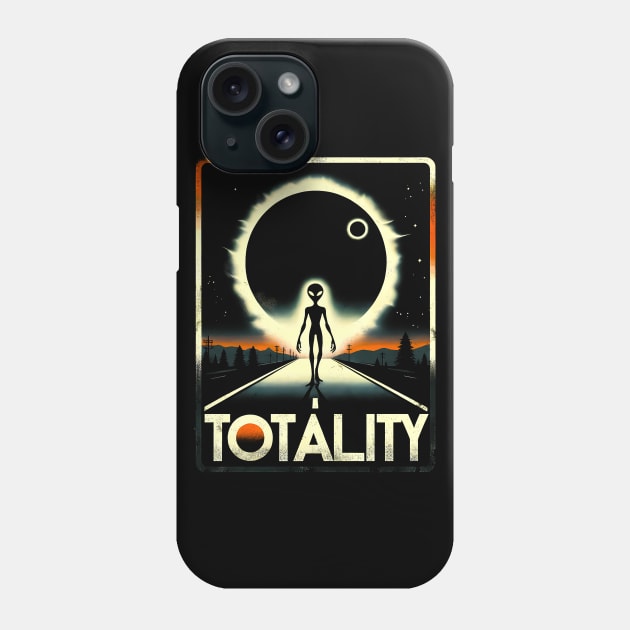 Total Solar Eclipse-Totality 2024 Alien Eclipse Road Trip T-Shirt Phone Case by Klimek Prints