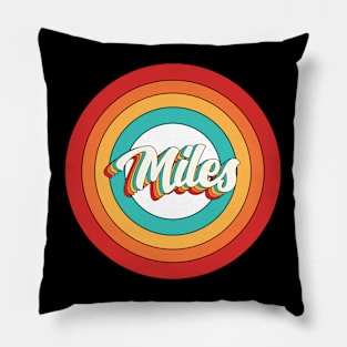 Miles Name Shirt Vintage Miles Circle Pillow