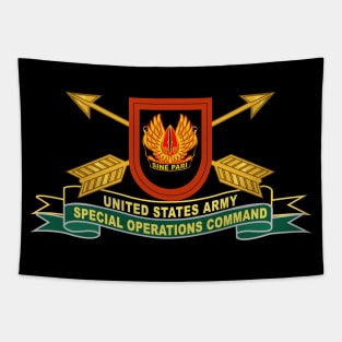 US Army Special Operations Command - Sine Pari - Flash w Br - Ribbon X 300 Tapestry