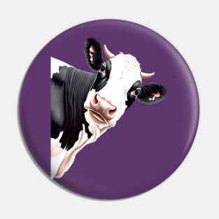 Cartoon Style Black And White Dairy Cow Pin