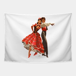 VINTAGE, RETRO SPAIN, FUN,FUNNY, spanish dancers, Flamenco Tapestry