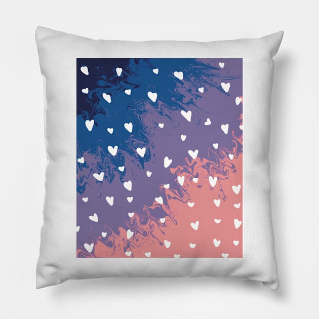 Valentine’s Day Galaxy Vintage Hearts | Swirl Pattern Pillow by Jennggaa