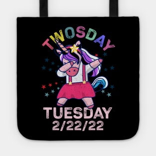 Unicorn Dabbing Tuesday February 22nd Teacher - Happy Twosday 2022 Tote