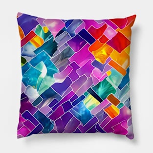 Colorful Abstract Marble Gems Patterns Pillow