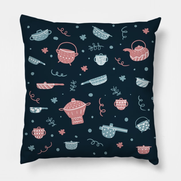 Cooking Pots Pillow by Wlaurence