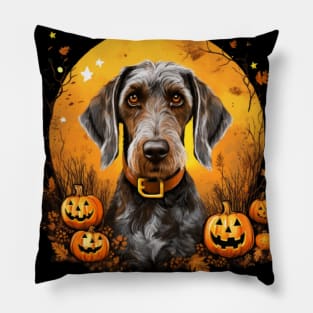 German Wirehaired Pointer Halloween Pillow