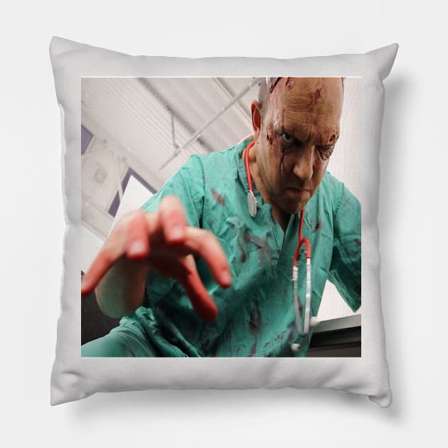 Zombie surgeon Pillow by Fussell Films
