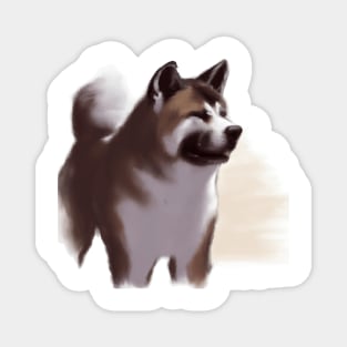 Akita Watercolour Dog Magnet