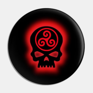 Red Celtic Skull Pin